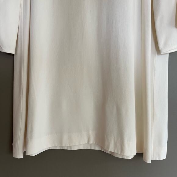 Helmut Lang Long Sleeve Crepe Shift Dress Ivory Cream Size Small Chic Clean Girl - Picture 6 of 16